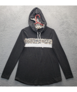 7th Ray Hoodie Womens Small Multi Leopard Print Detail Long Sleeve Draws... - $452.22 MXN