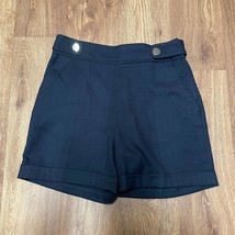 H&amp;M Womens Navy Blue Tweed Sailor Shorts Size 4 Small High Waist 4.5&quot; In... - £18.99 GBP