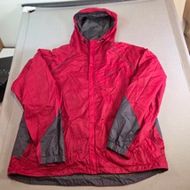 Columbia Men’s XL Red Gray Nylon Hooded Jacket Waterproof Windbreaker - $39.99