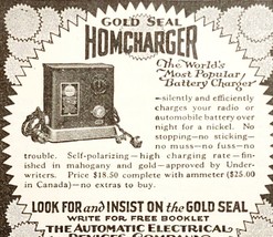 1923 Gold Seal Homecharger Battery Advertisement Electric Ephemera 2.25 x 2.25&quot; - £9.24 GBP