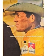 1970 MARLBORO MAN - Cowboy Cigarettes Tobacco Smoking Vintage Print Ad - $12.18