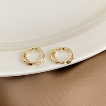 ANENJERY Silver Color Twist Hoop Earrings for Women Girls Small Gold Earrings El - £7.18 GBP