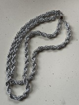 Vintage Western Germany Marked Double Strand Triple Silvertone Twist Necklace – - £13.34 GBP
