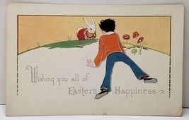 Easter Happiness Boy and an Bunny Postcard E20 - £3.91 GBP