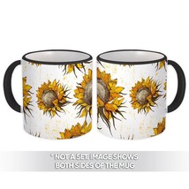 Vintage Sunflower Painting : Gift Mug Pattern Wall Decor Fall Rustic Diy Kitchen - £12.74 GBP
