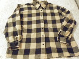 Newport News Yellow Black Check Long Sleeve Cotton Shirt Sz Xl #9019 - £7.58 GBP