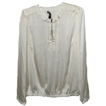 The Limited Cream White Satin Blouse Womens Size Large - $14.00