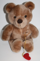Wallace Berrie Teddy Bear 12&quot; Valentine Heart Plush Soft Toy Vtg 1981 Stuffed - £13.66 GBP