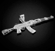 Solid Sterling Silver AK-47 Pendant - £55.05 GBP