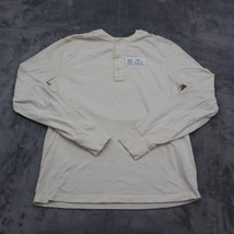 J Crew Shirt Mens M Ivory Mercantile Long Sleeve Henley Neck Cotton Tee Shirt - £18.12 GBP