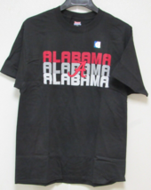 NCAA Alabama Crimson Tide Screen Printed T Shirt Black Adult Size Large - $19.99