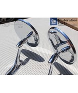 Round Bowtie Outside Rearview Mirrors Ribbed Base Chevy Chevelle Impala ... - €75,29 EUR