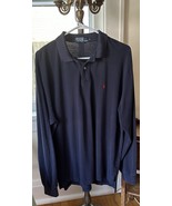 Vintage Polo Ralph Lauren Mens Size XL  Long Sleeve Navy Blue Polo Shirt - $16.82 CAD