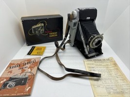 VINTAGE KODAK TOURIST FOLDING CAMERA ANASTON 105mm 1:6.3 Lens Untested W... - $93.14