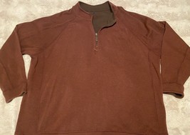 Tommy Bahama 1/4 Zip Reversible Sweater Jacket Men 2XLT Rust Long Sleeve - $52.35