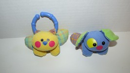 Fisher Price replacement hanging yellow blue plaid cat dog baby activity... - £7.11 GBP