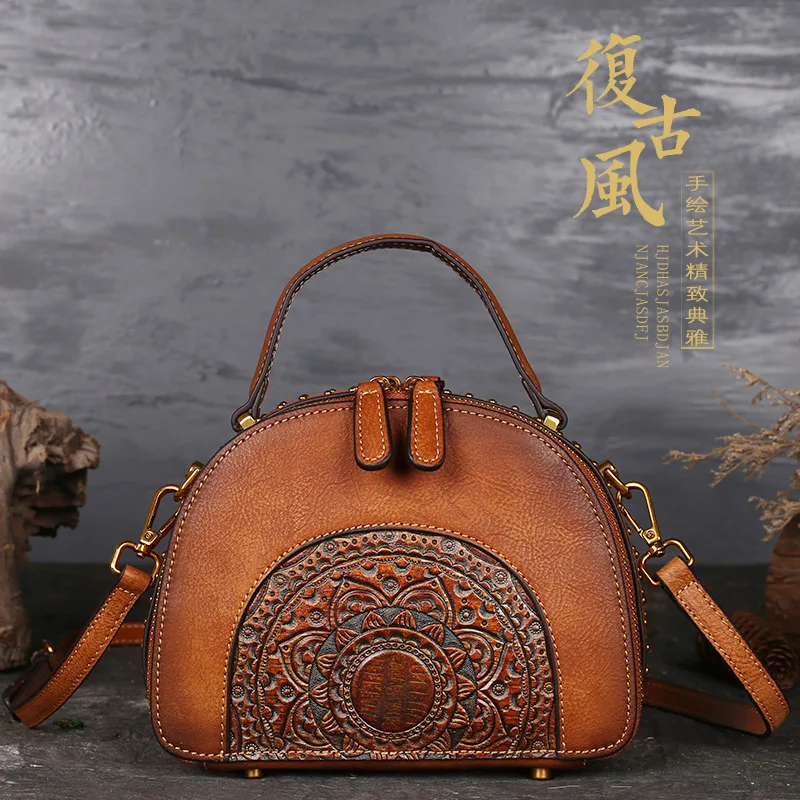   Leather Women Shoulder Bags Multi-functional Cowhide Female Luxury Bag Woman L - $87.00