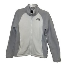 The North Face Full Zip Fleece Jacket Womens Size Medium White Grey Long... - $16.00