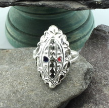 Ethnic indian Long ship Design sterling silver ring for women - £19.52 GBP