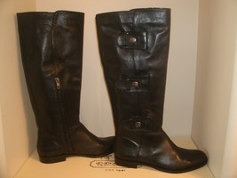 Coach MAPLE A7136 Semi Matte Calf Leather Black Tall Boots Shoes BLACK W... - $150.00+