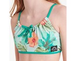 Justice Girls Youth Small Retro Surf Green Teal Bikini Top Only - $8.56