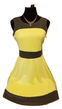 Xhilaration Colorblock Yellow/Gray Skater Fit &amp; Flare Dress  - £27.93 GBP