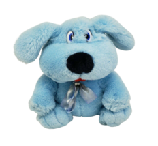 10&quot; Vintage Cuddle Wit Baby Blue Puppy Dog W/ Bow Stuffed Animal Plush Toy - £44.64 GBP
