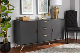 Landry Farmhouse Rustic Oak Brown 1-Door Dining Room Sideboard Buffet - $4,436.15 MXN