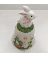 Vintage small collectible bisque porcelain bunny rabbit bell Easter spri... - $362.83 MXN