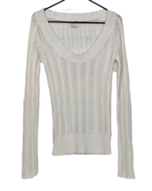 Old Navy Perfect Fit Women&#39;s White Long Sleeve Pullover Sweater Sz M - £12.66 GBP
