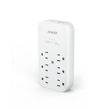 Anker Outlet Extender and USB Wall Charger, 6 Outlets and 2 USB Ports, 20W USB C - £32.01 GBP