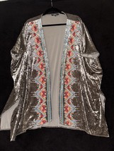 Andree by UNIT, Floral Velvet Embroidered Kimono Romantic Cardigan, Size M/L - £32.35 GBP
