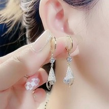 Fashion Women Geometric Irregular Triangle Crystal Earrings Pendant Bridal Weddi - £7.18 GBP