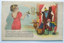 Halloween Postcard Gottschalk Series 5050 Weird Fairy Dwarf Witch Owl Fantasy - £62.34 GBP
