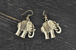Small Elephant Earrings, Asian Hanging Earrings, Boho Earrings for Woman - £10.48 GBP