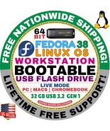 LINUX FEDORA 38 WORKSTATION BOOTABLE USB DRIVE |  64-BIT, Live Mode | MA... - $204.83 MXN