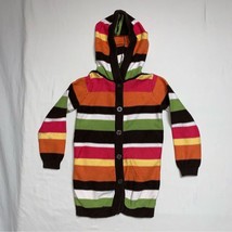 Gymboree Cardigan Sweater Girls 3-4 Fall Colorful striped Long Belt Button Front - £20.24 GBP