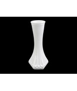 Hoosier Glass Bud Vase, Vintage White Milk Glass, #6053-C, Diamond Waffl... - £23.46 GBP