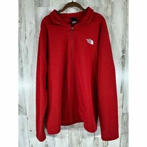 The North Face Mens Sweatshirt Red 1/4 Zip Pullover Size XXL - $20.77
