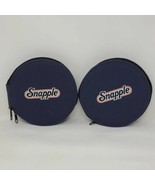 Lot Of 2 Canvas Snapple CD Compact Disc Zippered Case BLUE - $20.00