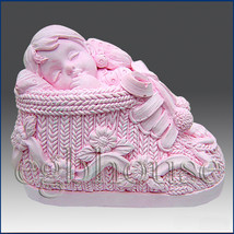 3D silicone Soap/polymer/clay/cold porcelain/candle mold – Baby Girl in Bootie - £38.29 GBP