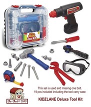 Kidzlane Deluxe 19 Piece Toy Tool Set with Cordless Drill used, tested &amp; working - £17.18 GBP