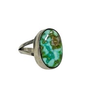 Navajo Ranch women&#39;s chama sonoran gold ring in Turquoise - size 6.5 - £87.92 GBP