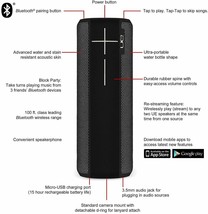 Logitech UE Boom 2 Waterproof 360 Wireless Bluetooth Speaker Phantom Sho... - $234.28