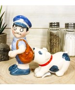 Ceramic Postman With Mail Thief Tramp Dog Salt And Pepper Shakers Figuri... - $23.23 CAD