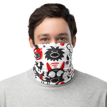 Funny Monsters Meaw Black &amp; Red Breathable Washable Neck Gaiter - £13.10 GBP