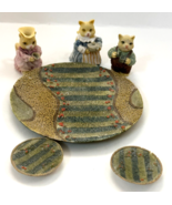 Miniature Tea Set 6pc , Figural, Country Garden Cat Decor - £7.82 GBP