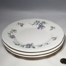 Set of 3 Pfaltzgraff Grapevine 8&quot; Salad Dessert Plates Stoneware Purple ... - £17.22 GBP