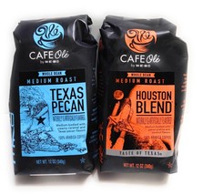 HEB TEXAS PECAN+HOUSTON Coffee Variety Whole Bean Cafe Ole 12Oz 2 Pack - £26.64 GBP