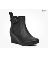 UGG Arleta Black Leather Wedge Boot Booties $180 8.5 - $1,686.11 MXN